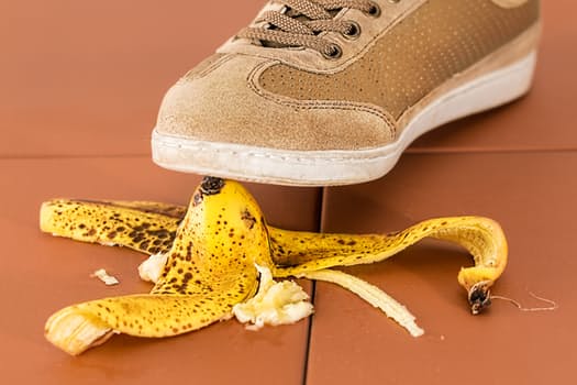 foot and banana peel